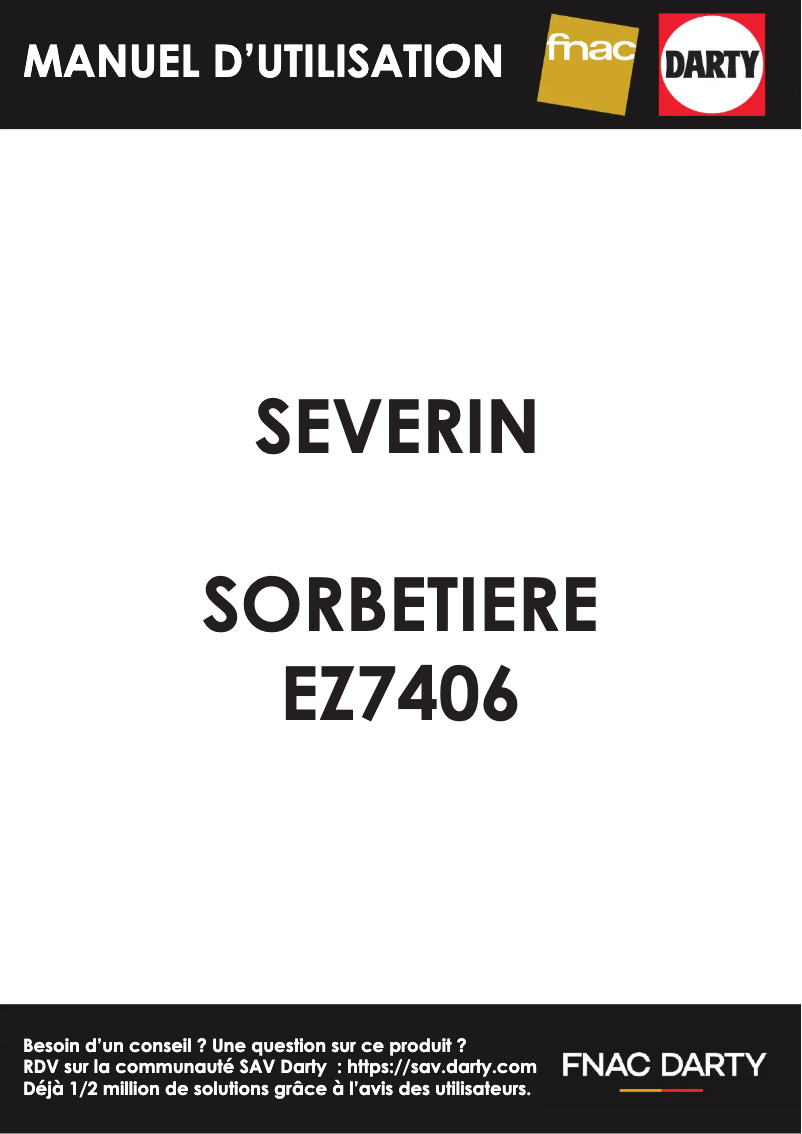 Page 1 de la notice Manuel utilisateur Severin EZ 7406