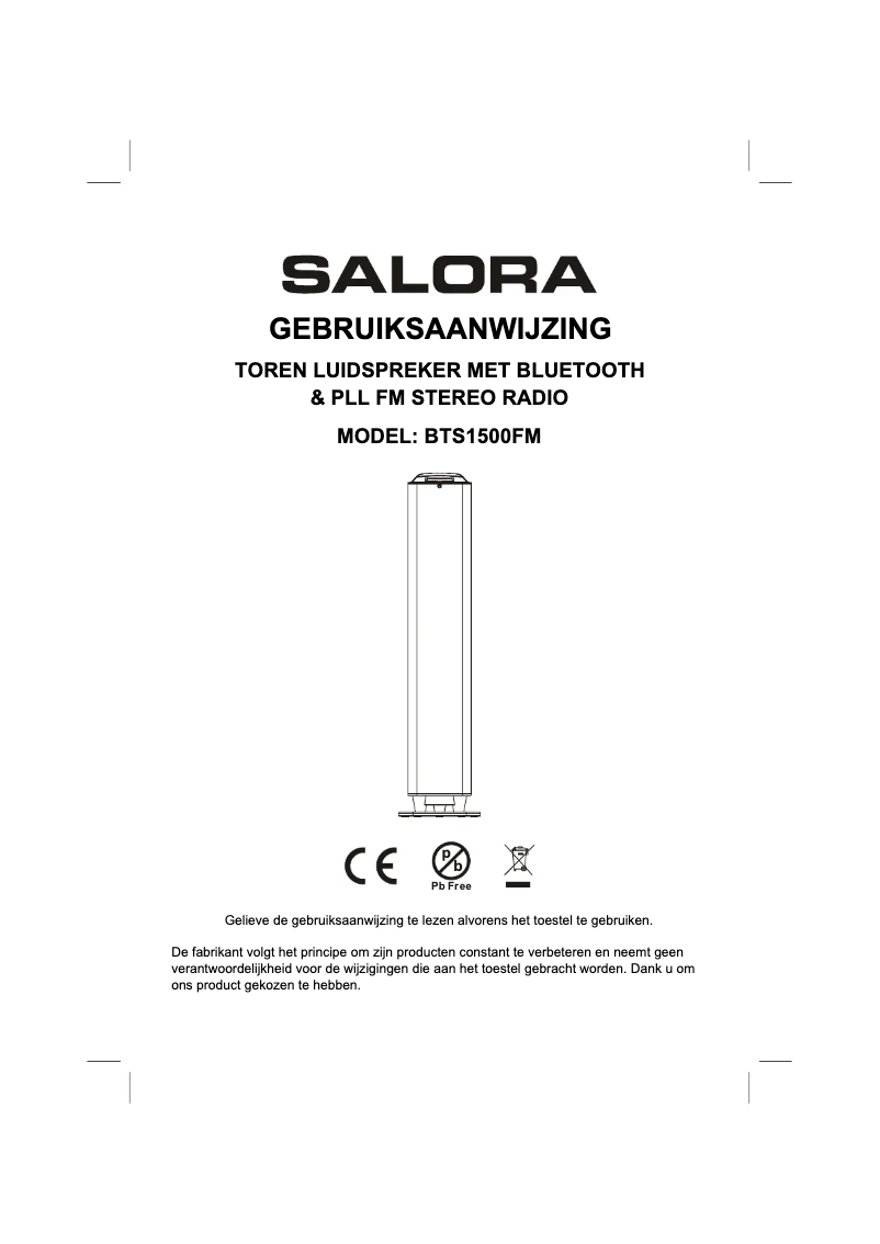 Page 1 de la notice Manuel utilisateur Salora BTS1500FM