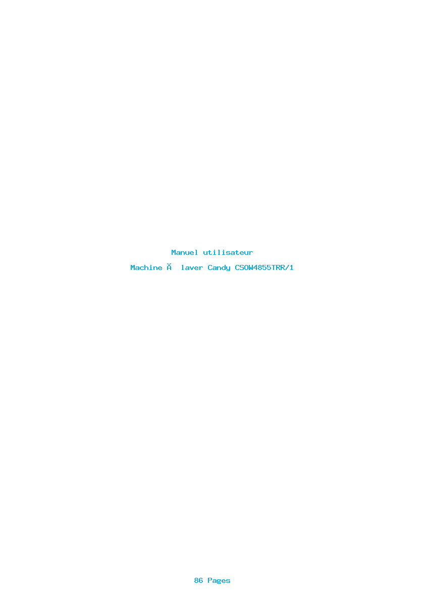 Page 1 de la notice Manuel utilisateur Candy CSOW4855TRR/1