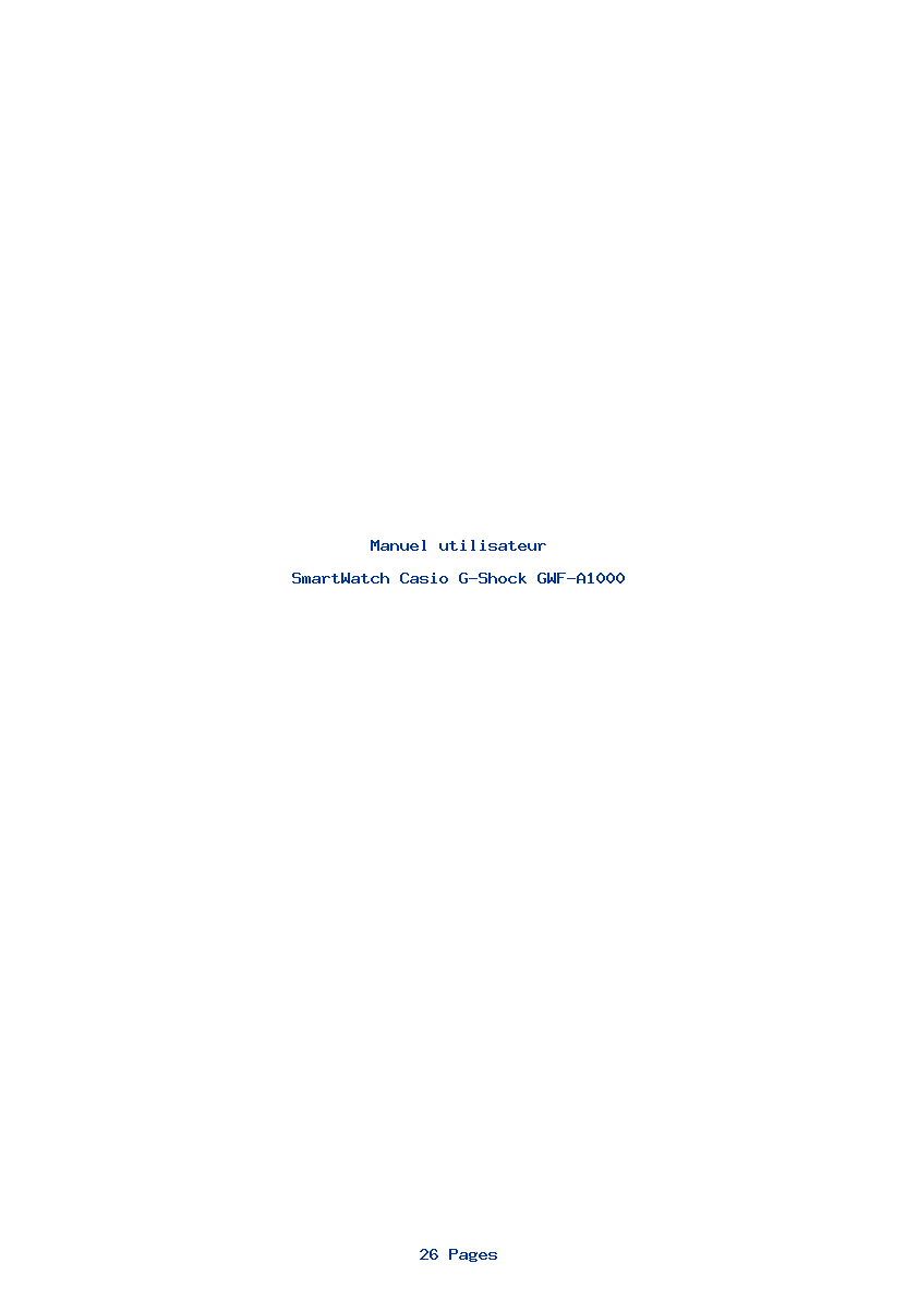 Page 1 de la notice Manuel utilisateur Casio G-Shock GWF-A1000