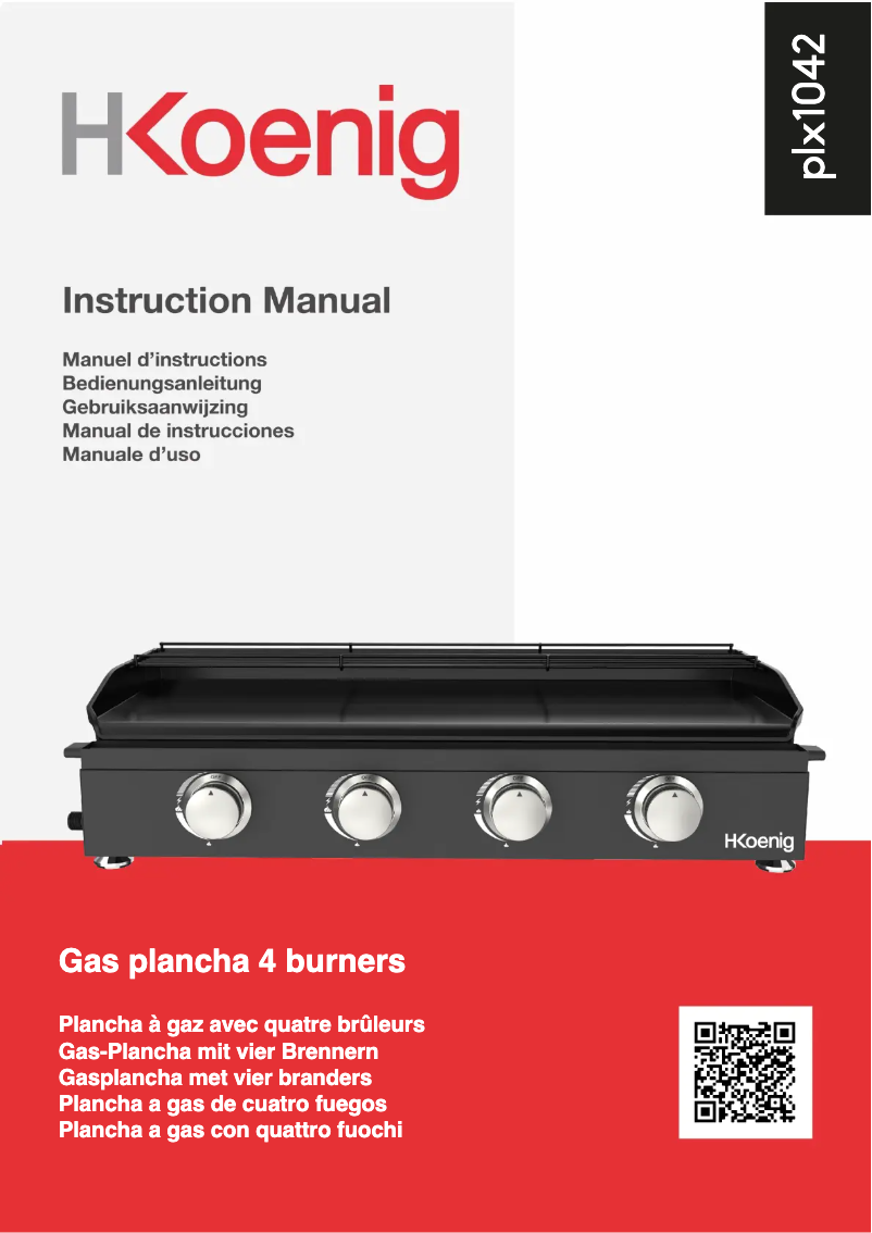 Page 1 de la notice Manuel utilisateur H.Koenig PLX1042