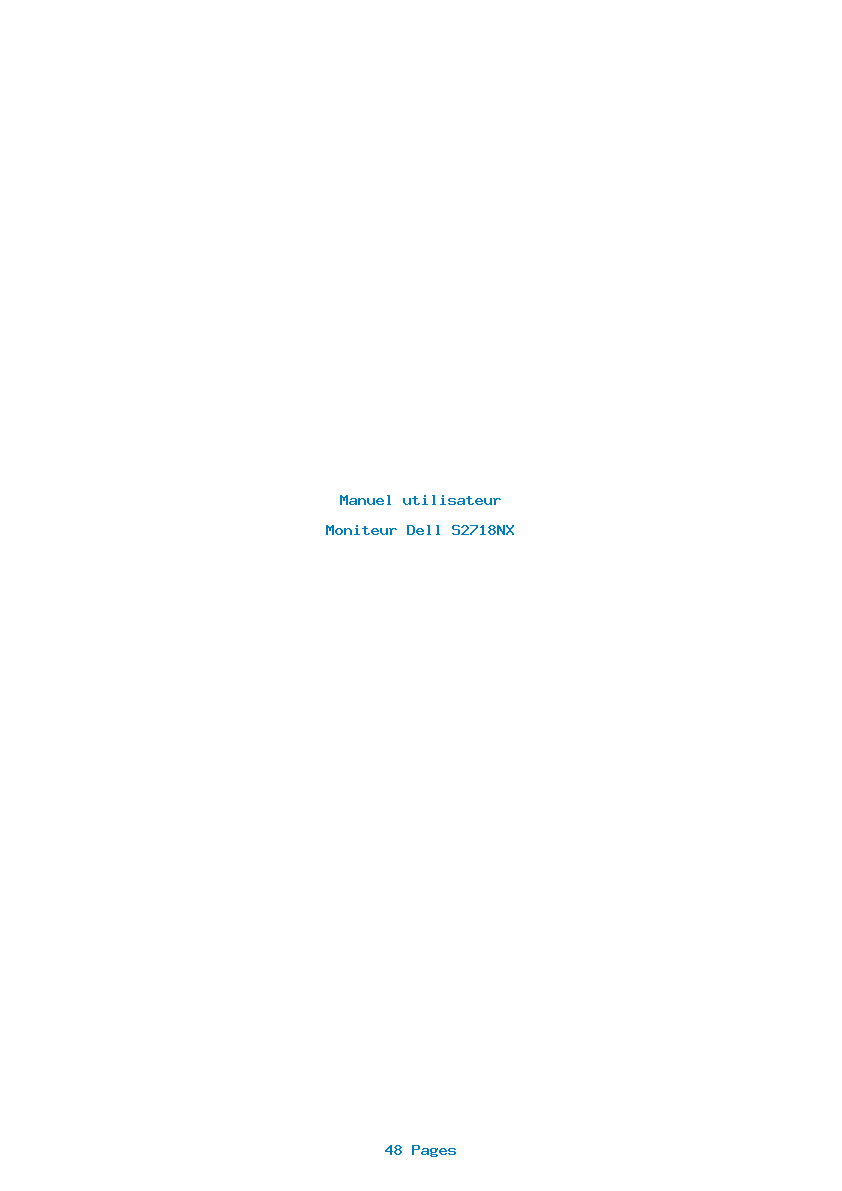 Page 1 de la notice Manuel utilisateur Dell S2718NX