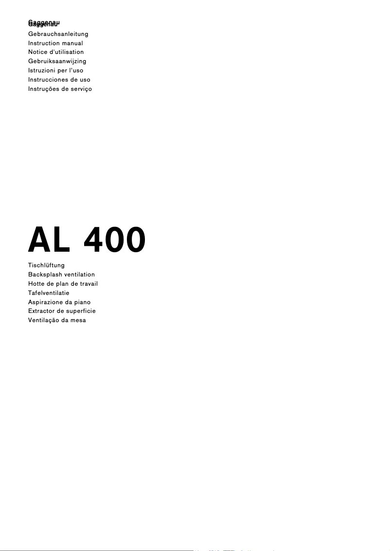 Page 1 de la notice Manuel utilisateur Gaggenau AL400192