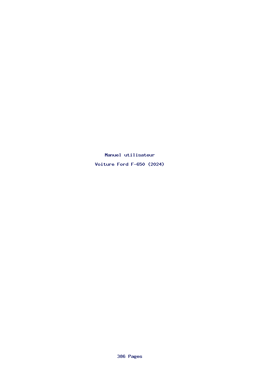 Page 1 de la notice Manuel utilisateur Ford F-650 (2024)
