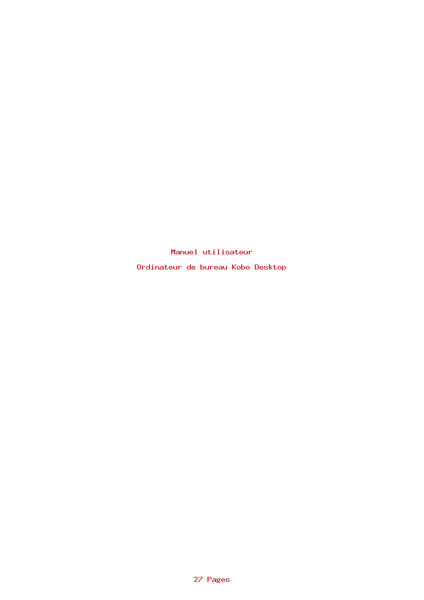 Page 1 de la notice Manuel utilisateur Kobo Desktop