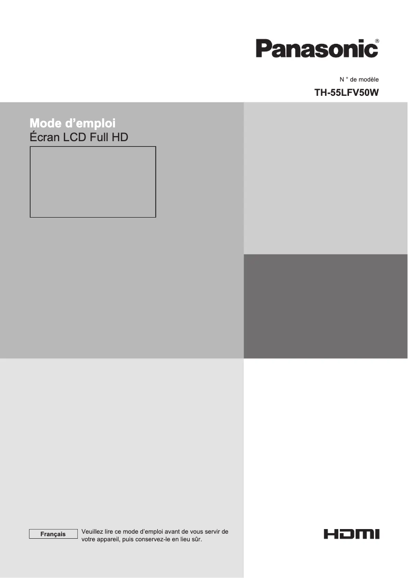 Page 1 of the manual User Manual Panasonic TH-55LFV50W