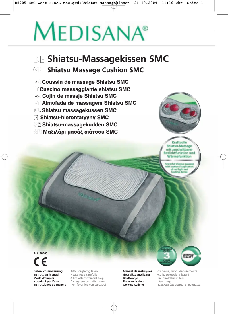 Page 1 de la notice Manuel utilisateur Medisana SMC