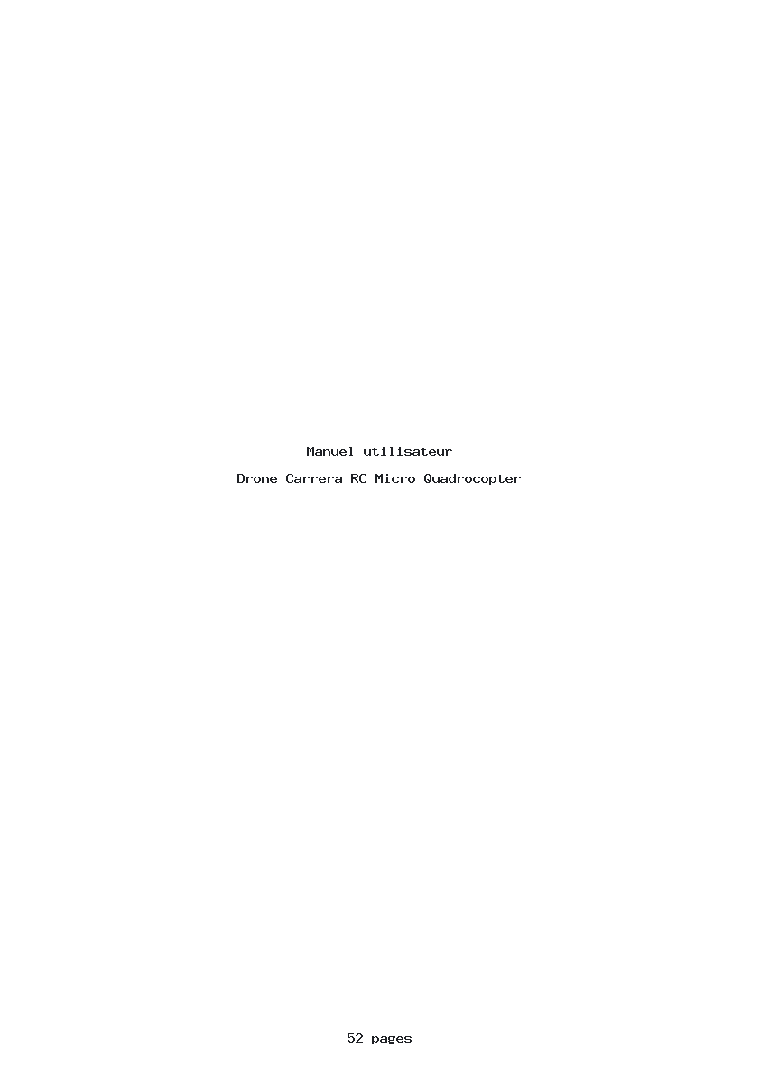 Page 1 de la notice Manuel utilisateur Carrera RC Micro Quadrocopter
