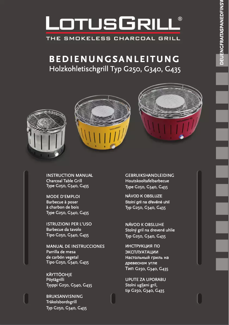 Page 1 de la notice Manuel utilisateur LotusGrill G-TB-435