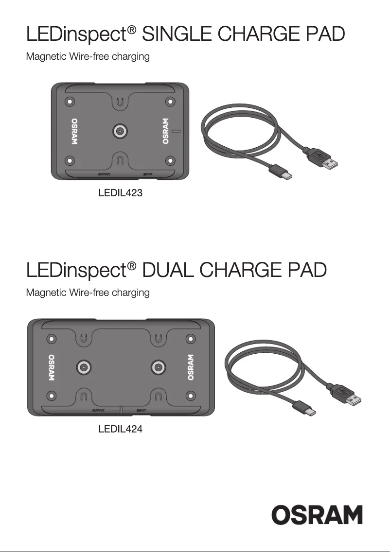 Page 1 de la notice Instructions / montage Osram LEDinspect SINGLE CHARGE PAD