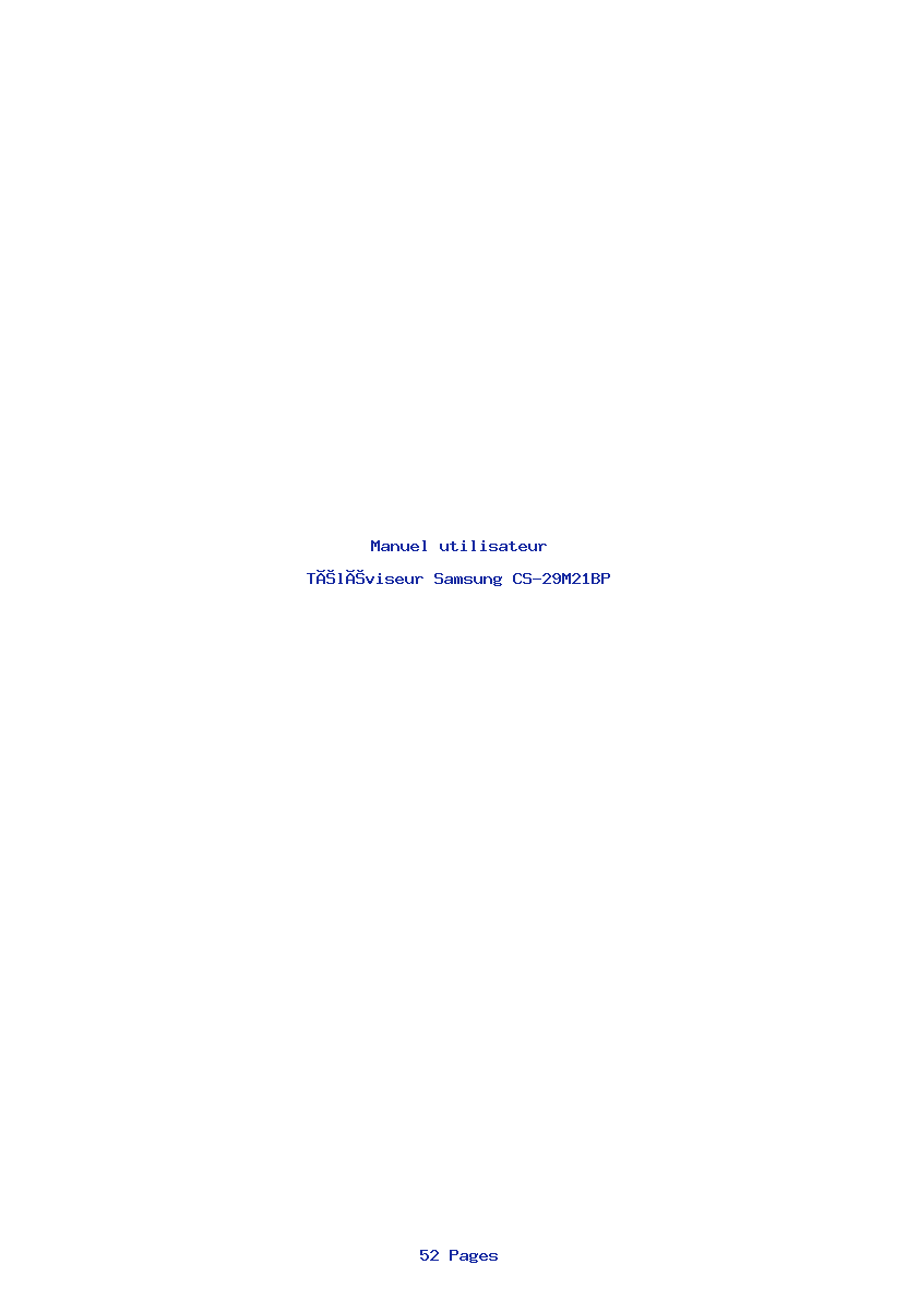 Page 1 de la notice Manuel utilisateur Samsung CS-29M21BP