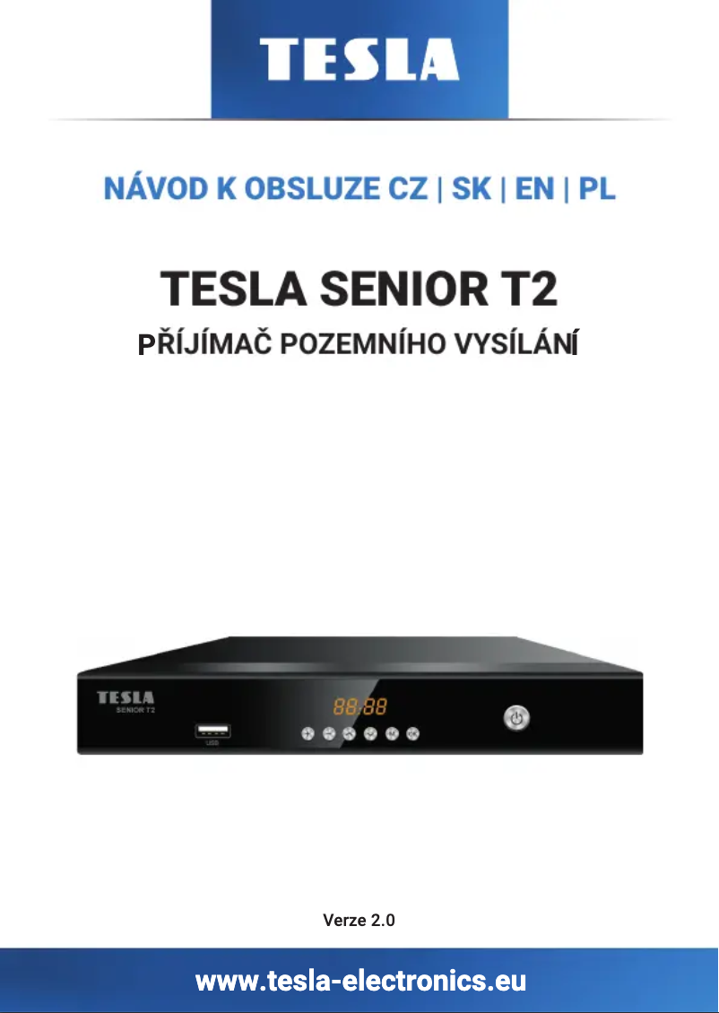 Page 1 of the manual User Manual Tesla Senior T2