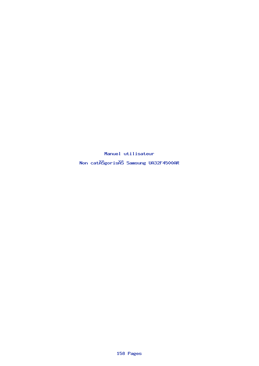 Page 1 de la notice Manuel utilisateur Samsung UA32F4500AR