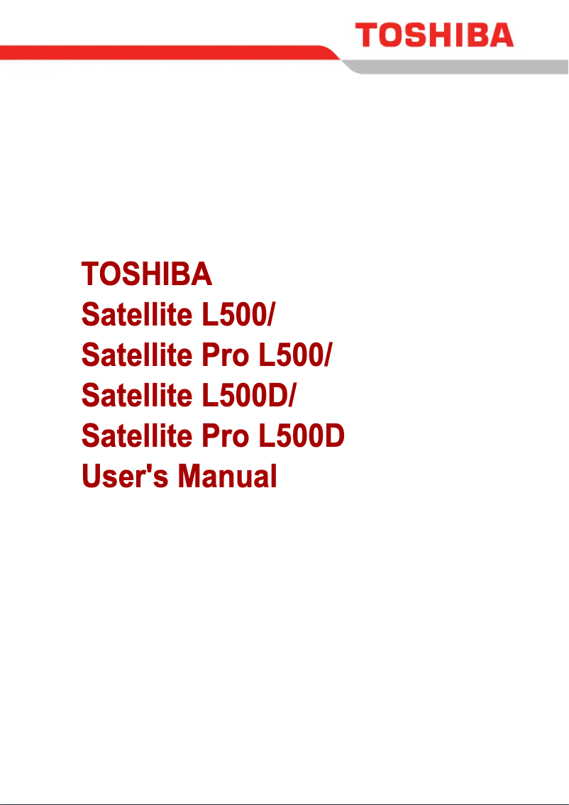 Página 1 del manual Manual de usuario Toshiba Satellite L500D