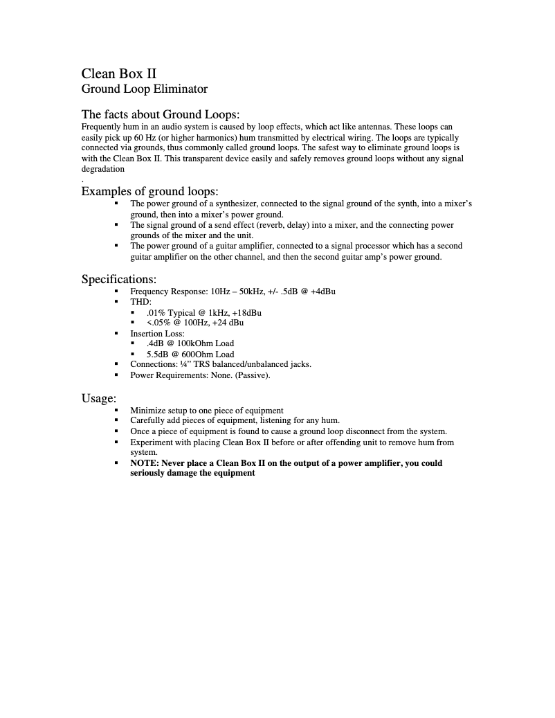 Page 1 de la notice Manuel utilisateur ART Clean Box II