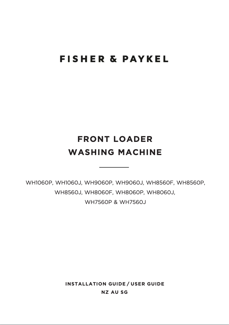 Página 1 del manual Manual de usuario Fisher & Paykel WH8060J3