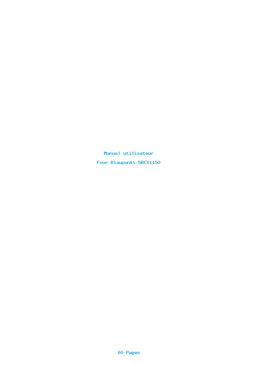 Page 1 de la notice Manuel utilisateur Blaupunkt 5BC11150