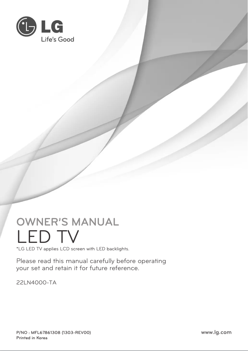Page 1 of the manual User Manual LG 22LN4000