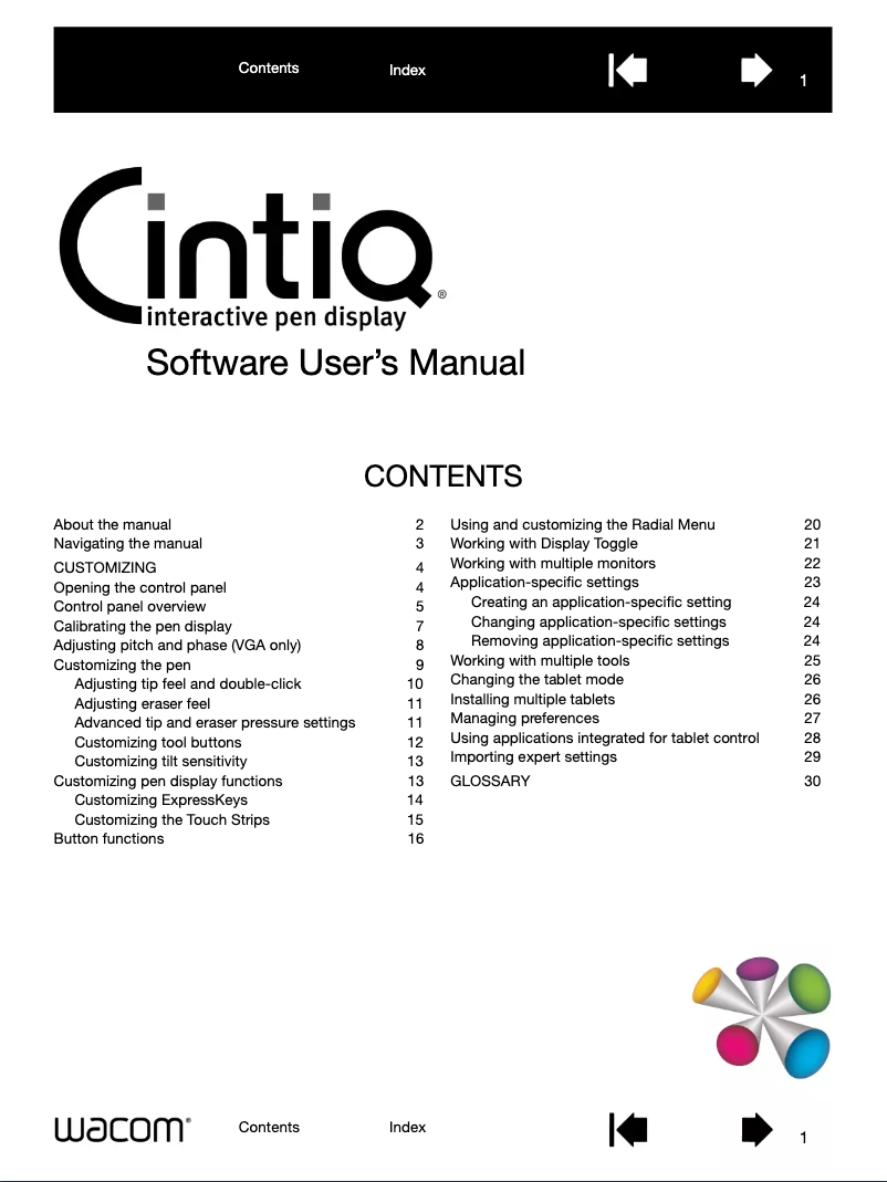 Page 1 de la notice Manuel utilisateur Wacom Cintiq Pro 16