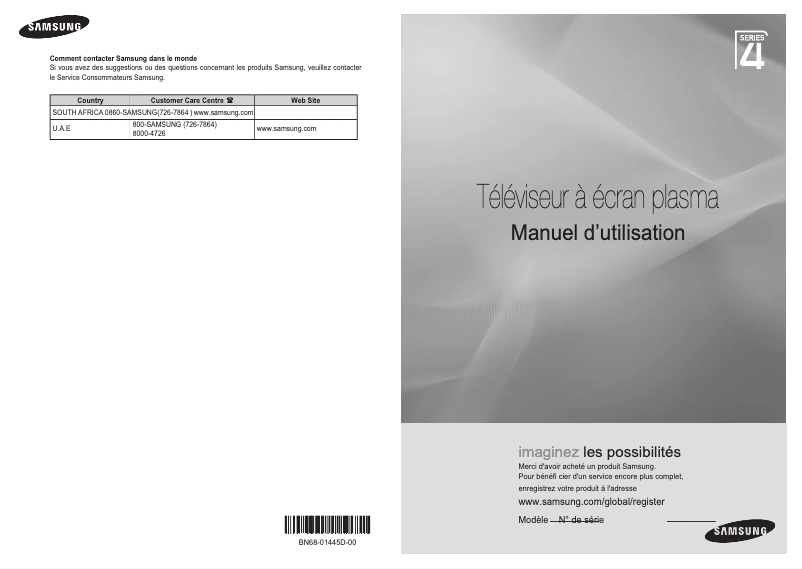 Página 1 del manual Manual de usuario Samsung PS42A450P1