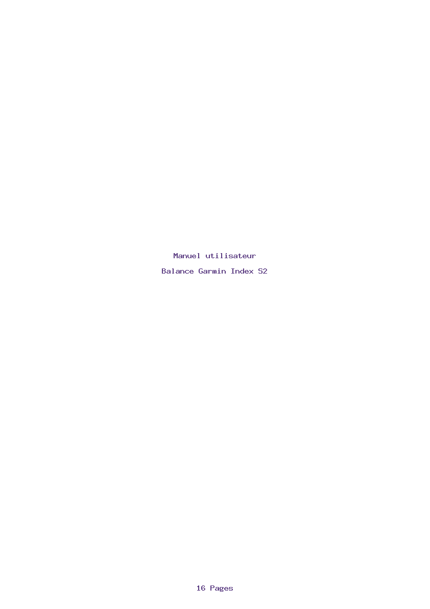 Page 1 de la notice Manuel utilisateur Garmin Index S2