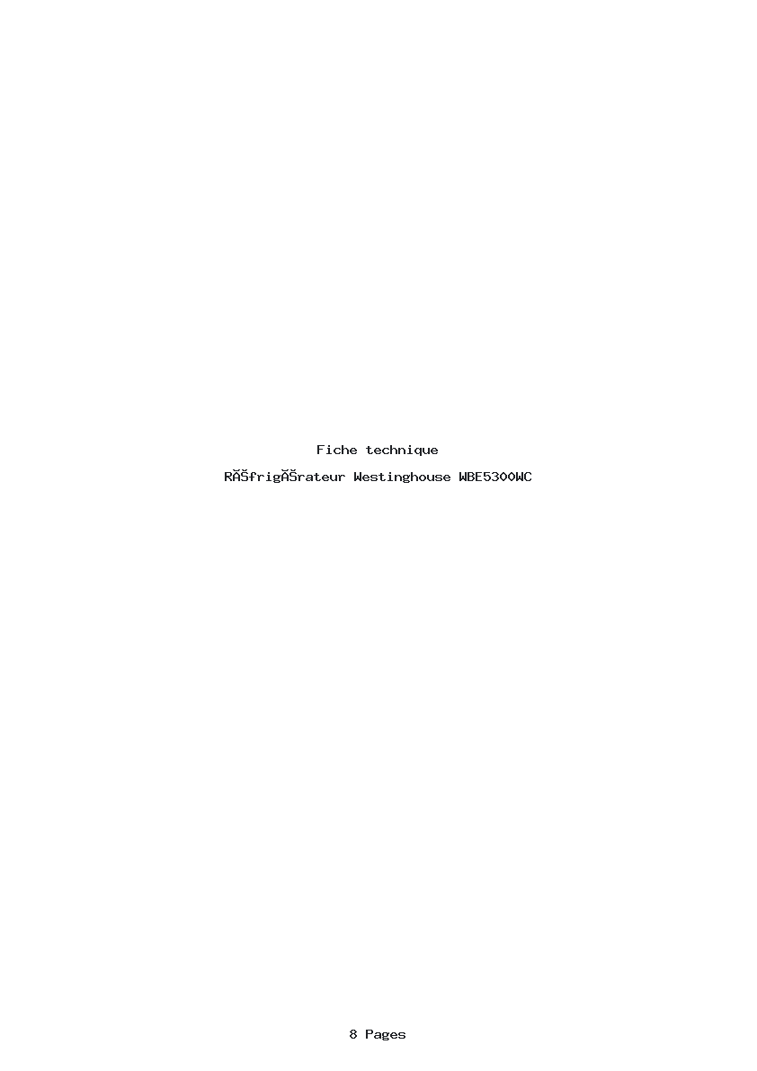 Image de la première page du manuel de l'appareil WBE5300WC