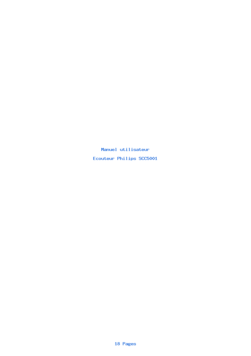 Page 1 de la notice Manuel utilisateur Philips SCC5001