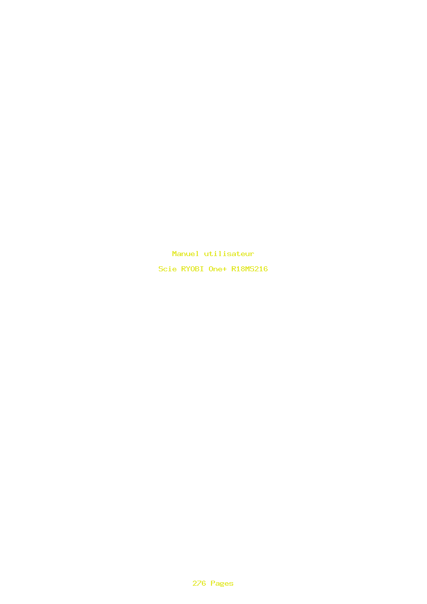Page 1 de la notice Manuel utilisateur RYOBI One+ R18MS216