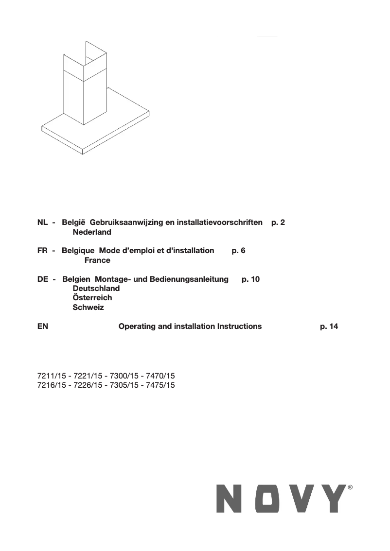 Page 1 de la notice Manuel utilisateur Novy Pro'line 7221