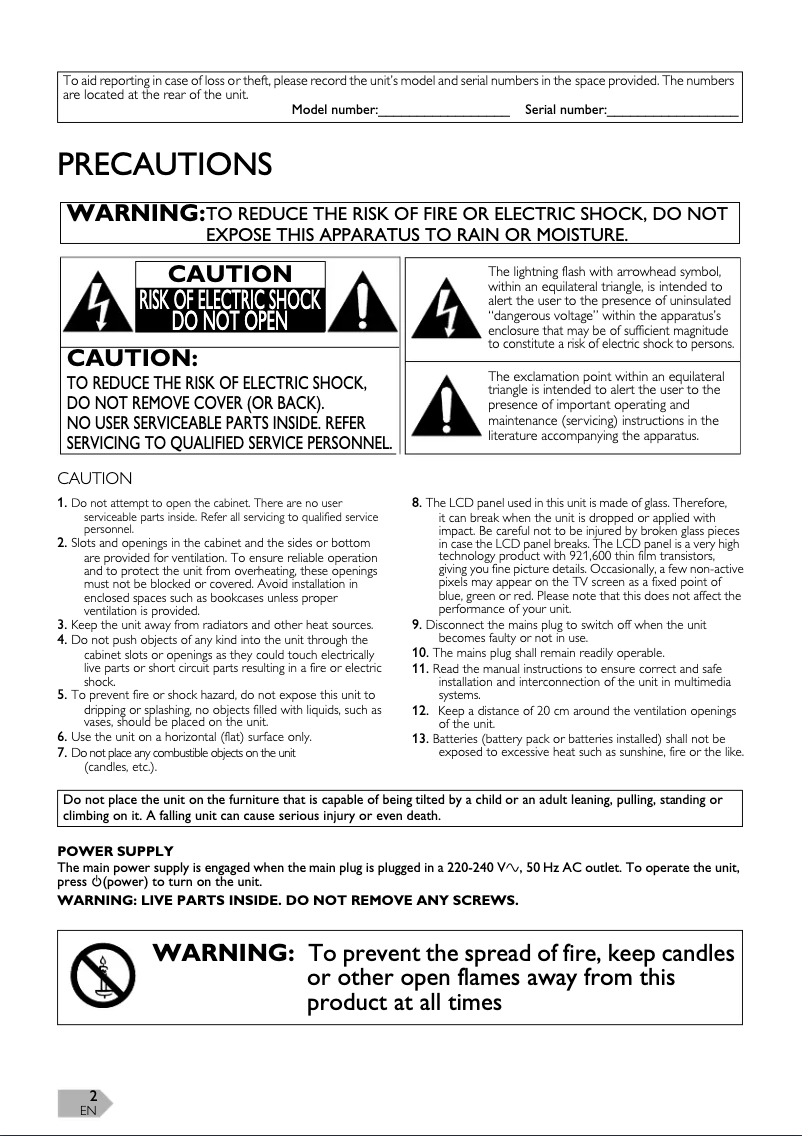 Página 1 del manual Manual de usuario Funai LED19T800