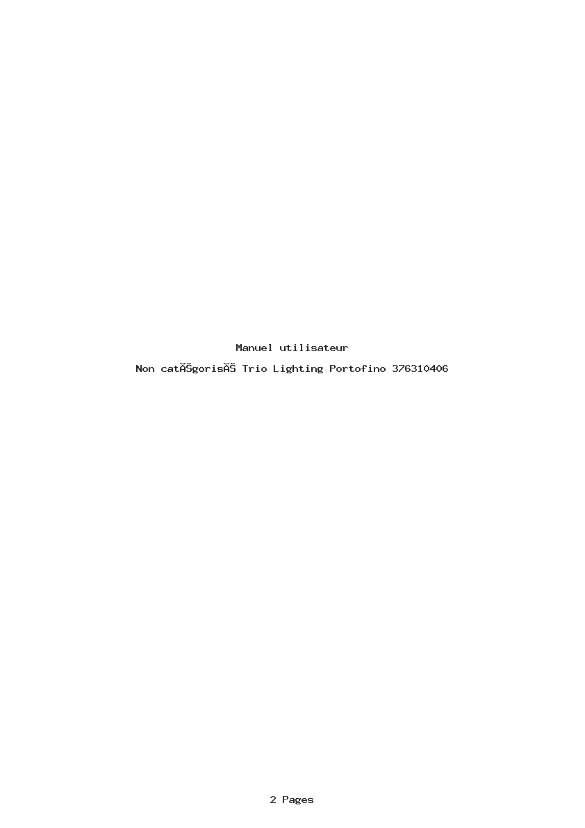 Page 1 de la notice Manuel utilisateur Trio Lighting Portofino 376310406