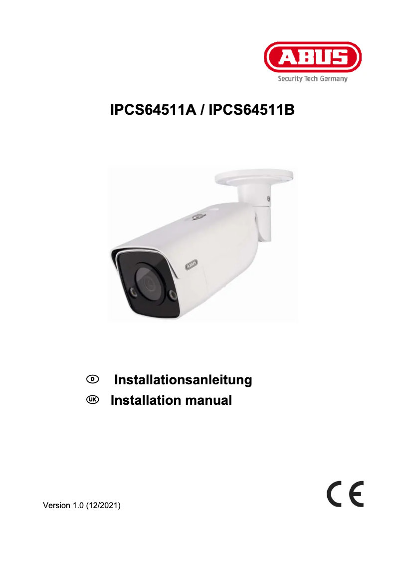 Página 1 del manual Guía de instalación Abus IPCS64511A