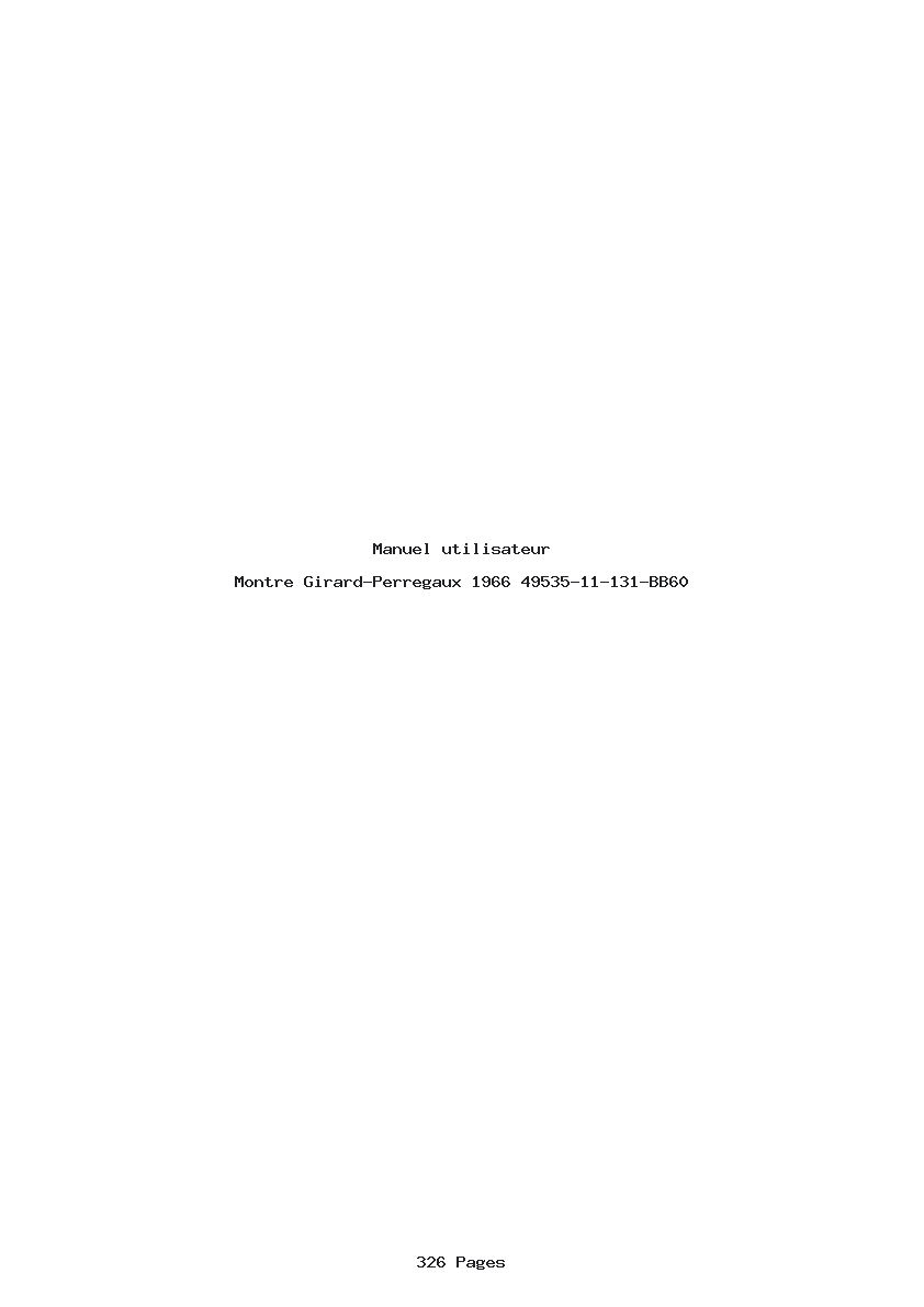 Page 1 de la notice Manuel utilisateur Girard-Perregaux 1966 49535-11-131-BB60