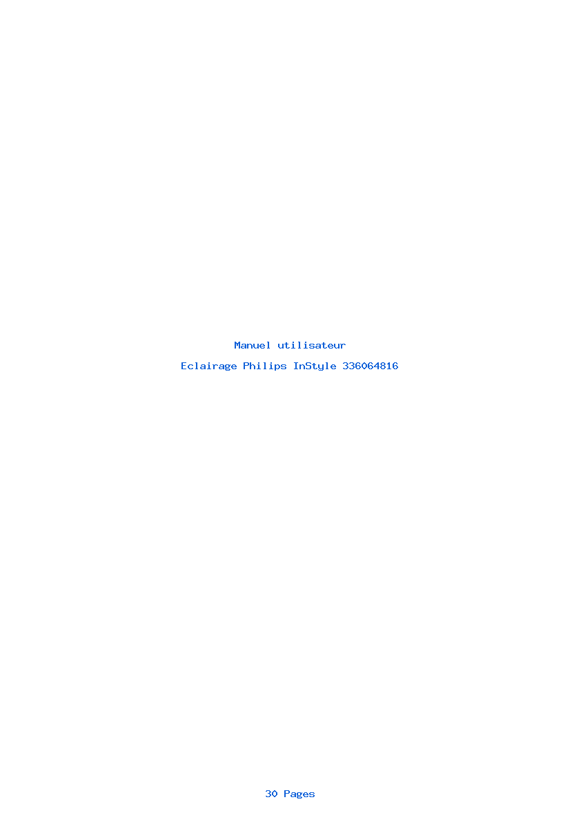 Page 1 de la notice Manuel utilisateur Philips InStyle 336064816