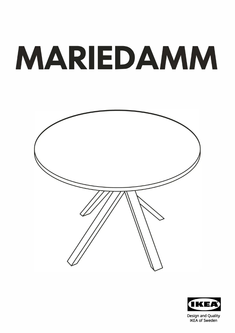 Page 1 de la notice Manuel utilisateur Ikea MARIEDAMM 305.159.41