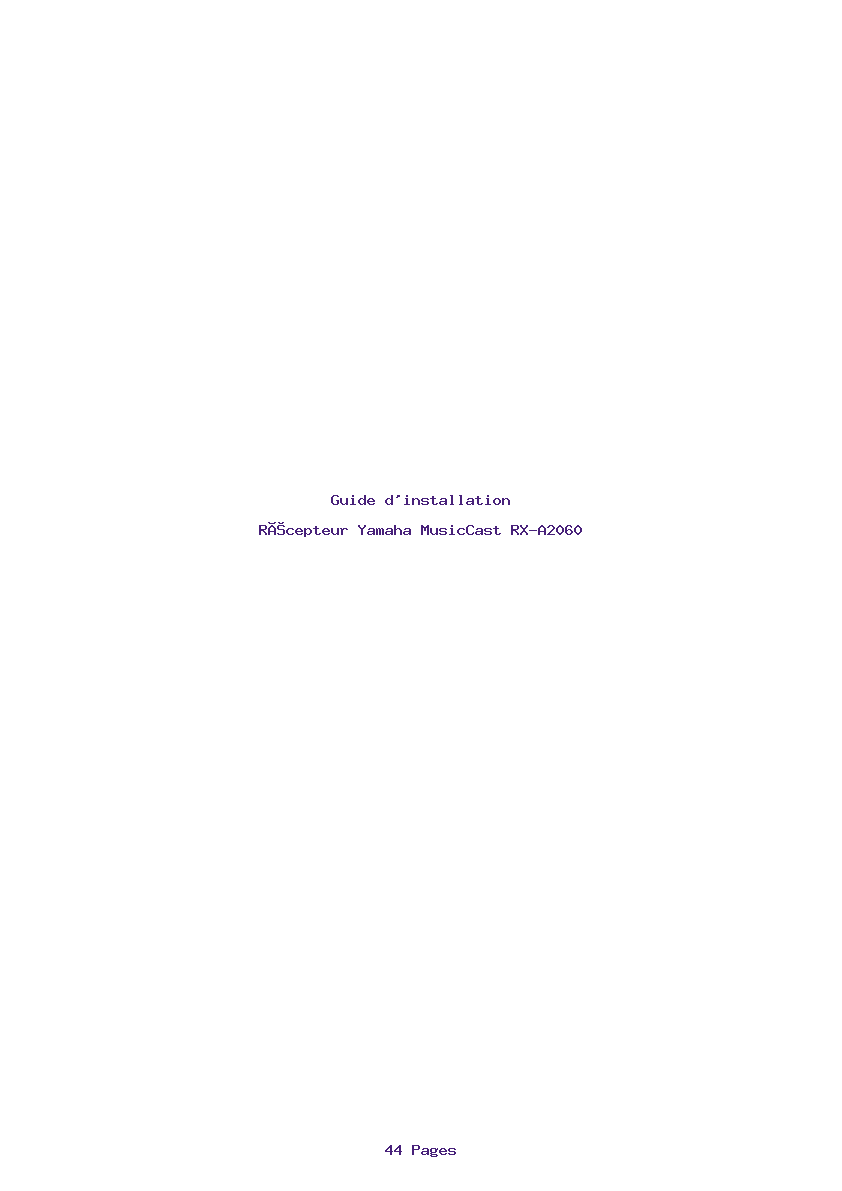 Image de la première page du manuel de l'appareil MusicCast RX-A2060