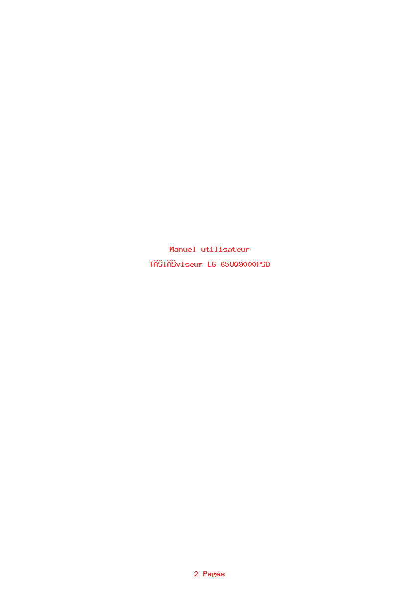 Image de la première page du manuel de l'appareil 65UQ9000PSD
