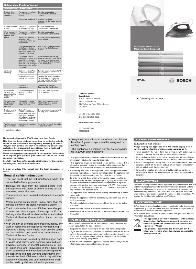 Page 1 de la notice Manuel utilisateur Bosch Sensixx B1 TDA2633GB