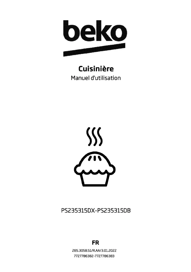 Page 1 de la notice Manuel utilisateur Beko PS235315DX