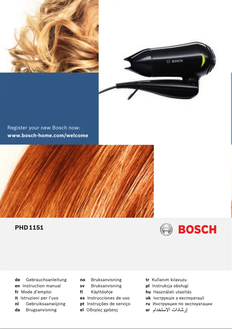 Page 1 de la notice Manuel utilisateur Bosch Style to Go PHD1151