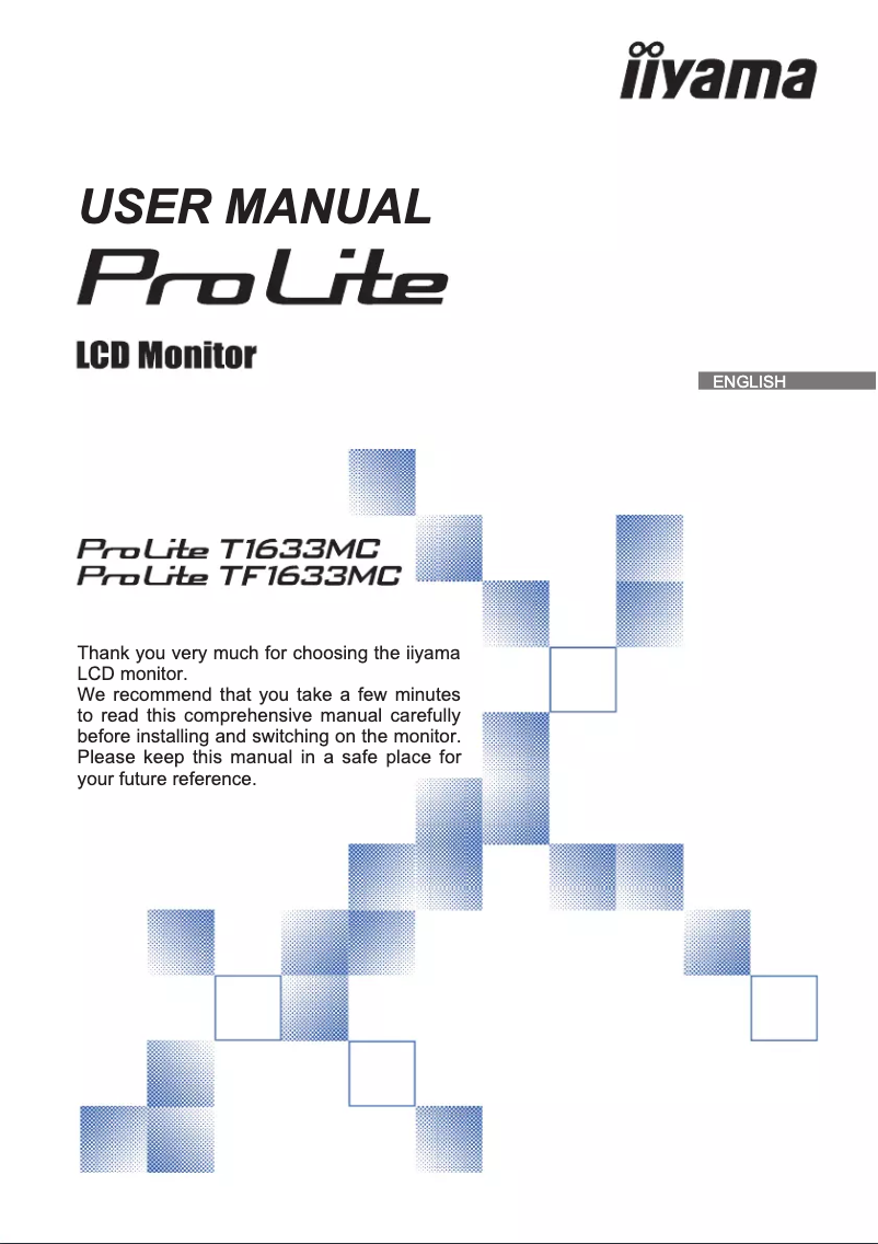 Page 1 de la notice Manuel utilisateur Iiyama ProLite TF1633MSC