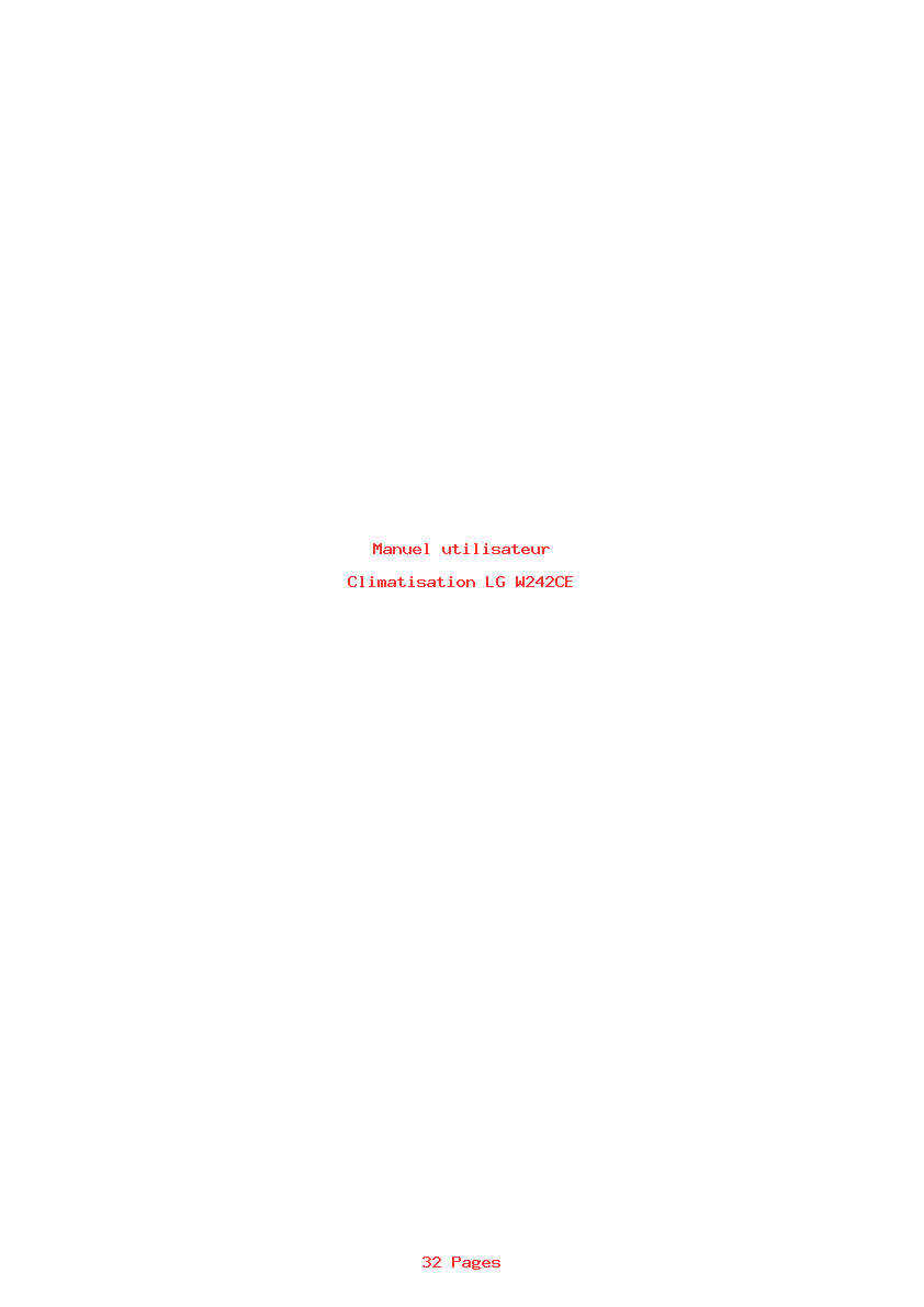 Page 1 de la notice Manuel utilisateur LG W242CE