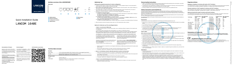 Página 1 del manual Guía de instalación Lancom 1640E