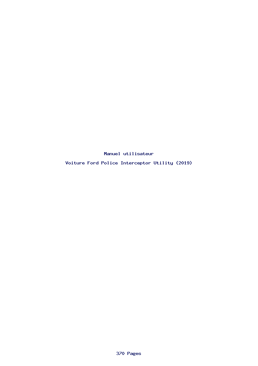 Page 1 de la notice Manuel utilisateur Ford Police Interceptor Utility (2019)