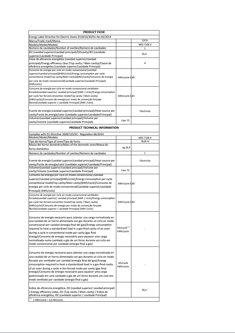 Page 1 of the manual User Manual CATA MDS 7208 X