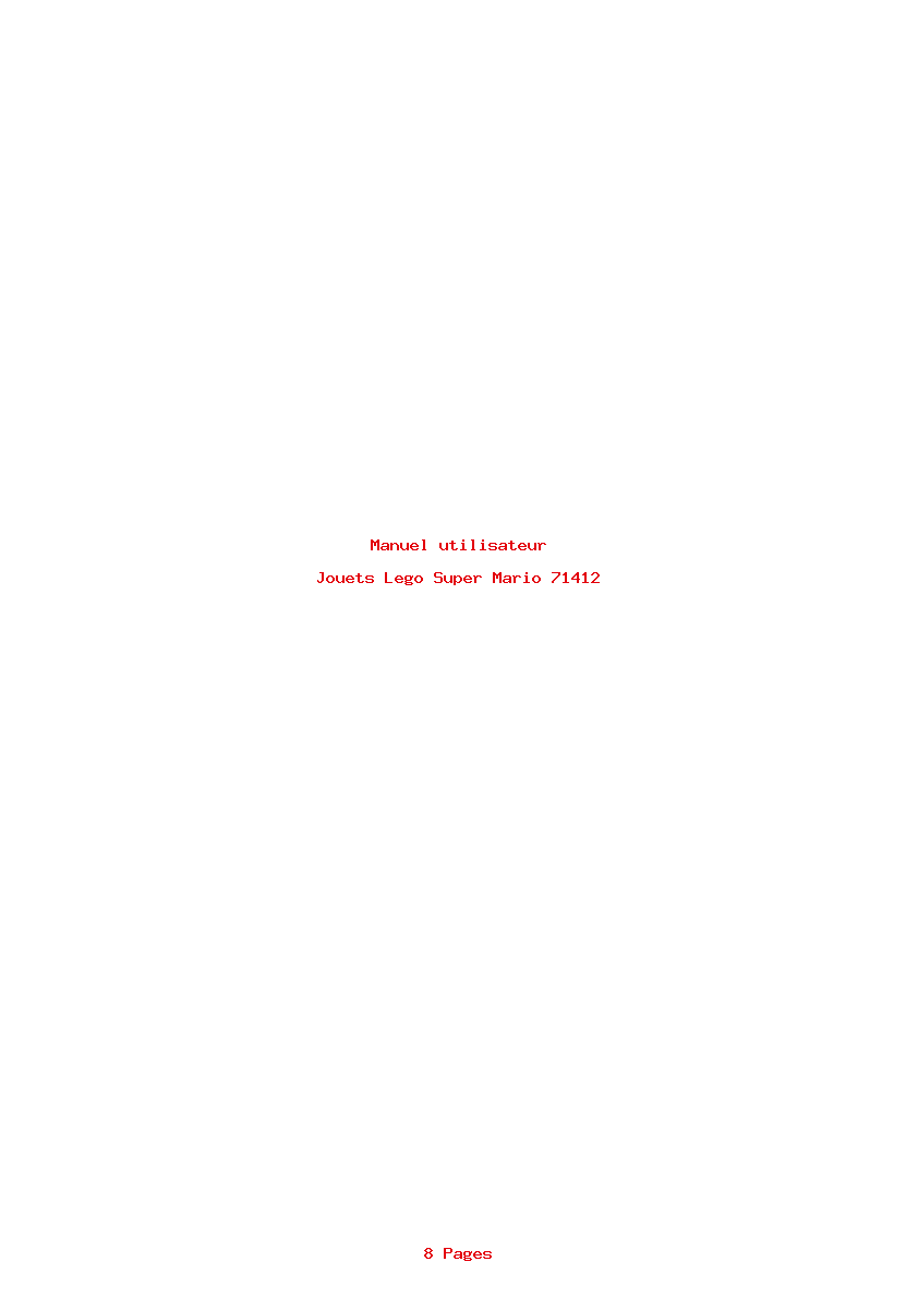 Page 1 de la notice Manuel utilisateur Lego Super Mario 71412