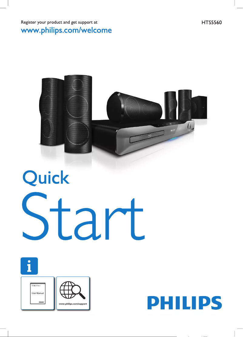 Page n°1 - Guide de démarrage rapide Philips HTS5560