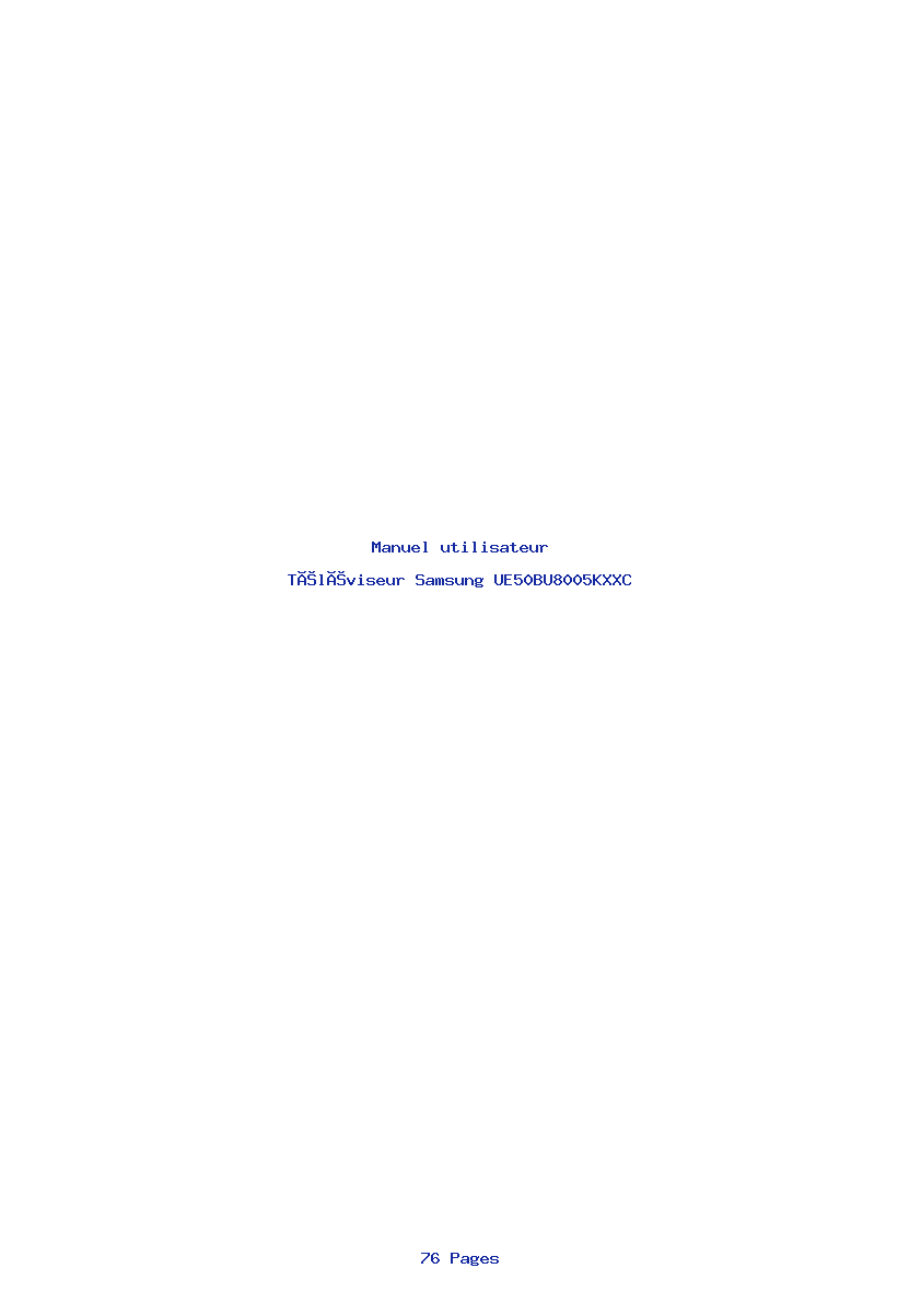 Page 1 de la notice Manuel utilisateur Samsung UE50BU8005KXXC