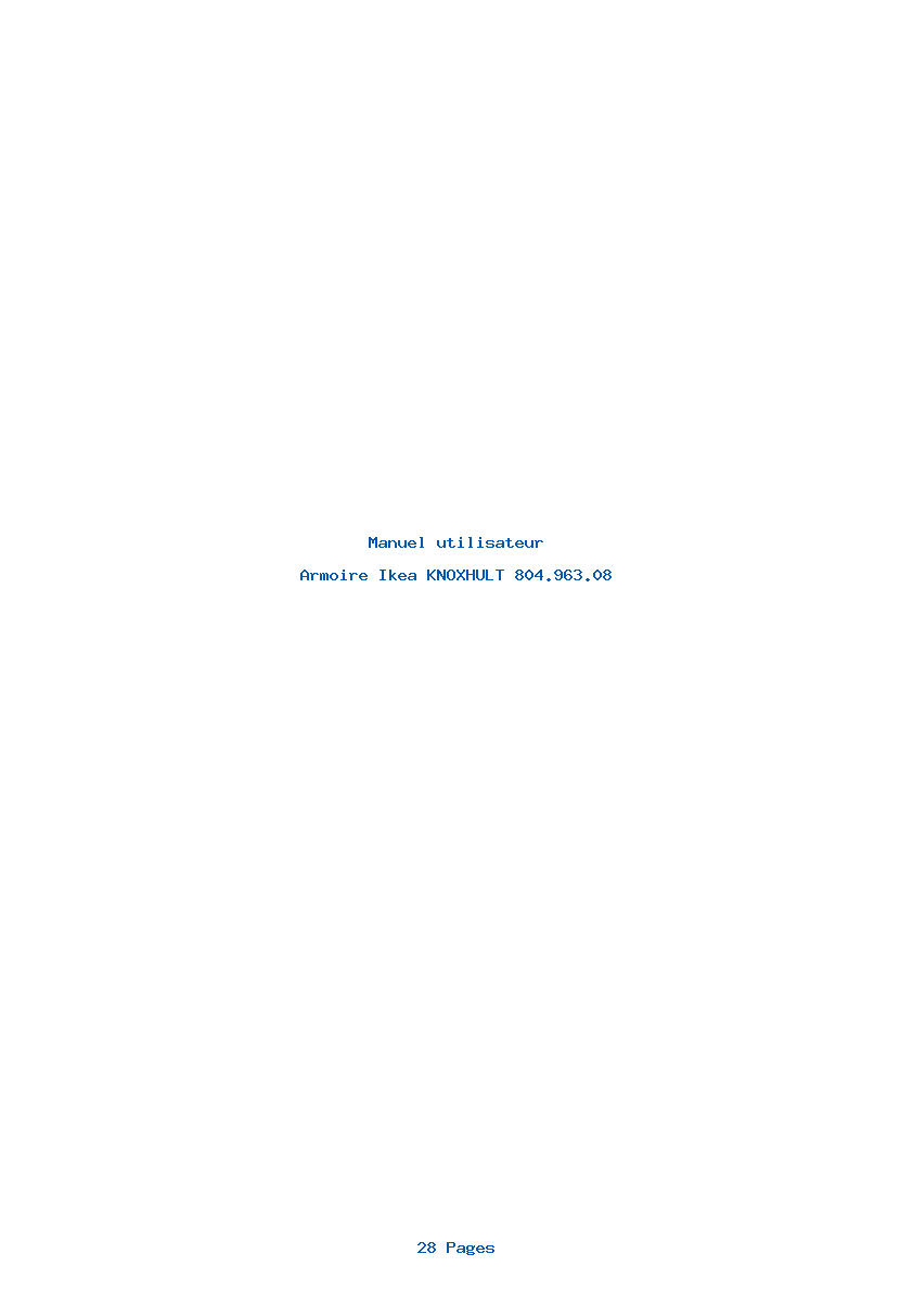 Page 1 de la notice Manuel utilisateur Ikea KNOXHULT 804.963.08