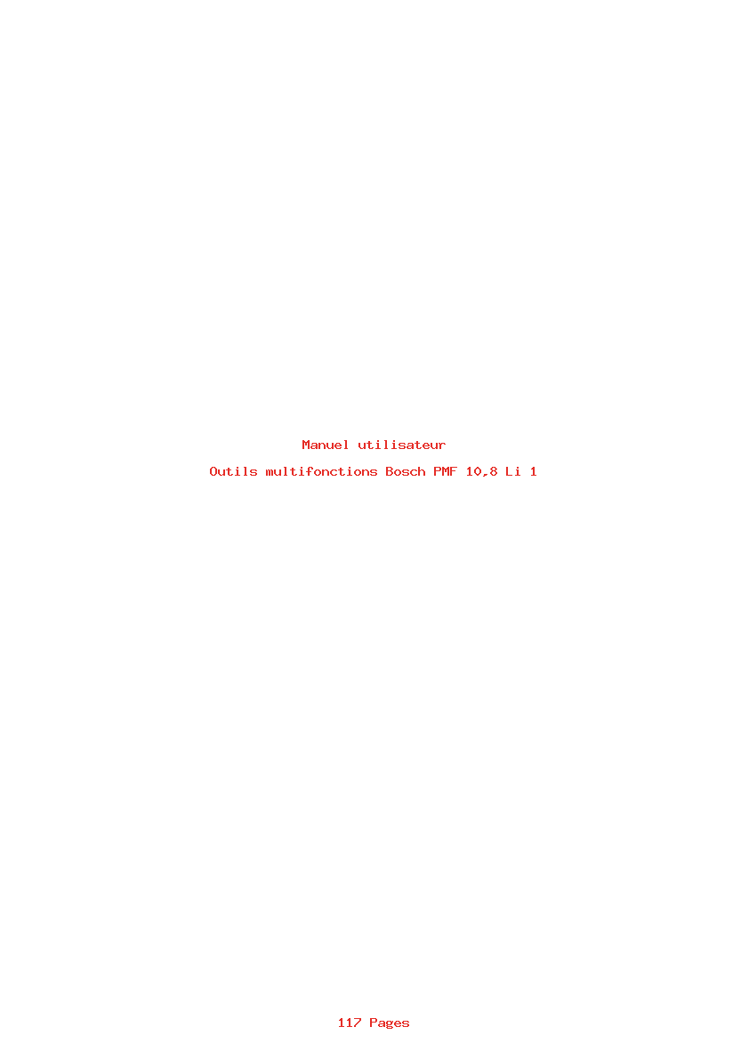 Page 1 de la notice Manuel utilisateur Bosch PMF 10,8 Li 1